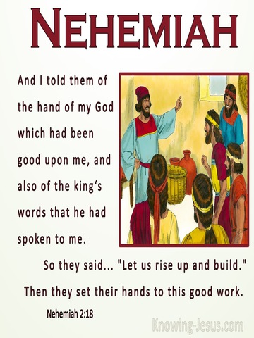 Nehemiah 2:18 tHe Hand Of My God Had Been Good Upon Me (beige)